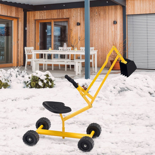 Heavy Duty Kid Ride-On Sand Digger Excavator, Yellow Sandboxes Yellow at Gallery Canada