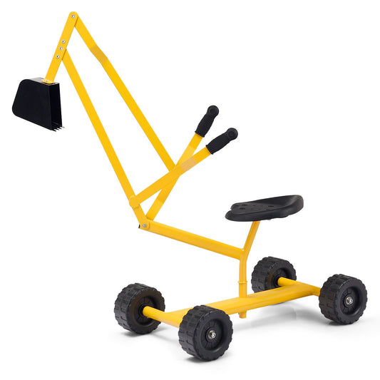 Heavy Duty Kid Ride-on Sand Digger Excavator, Yellow - Gallery Canada