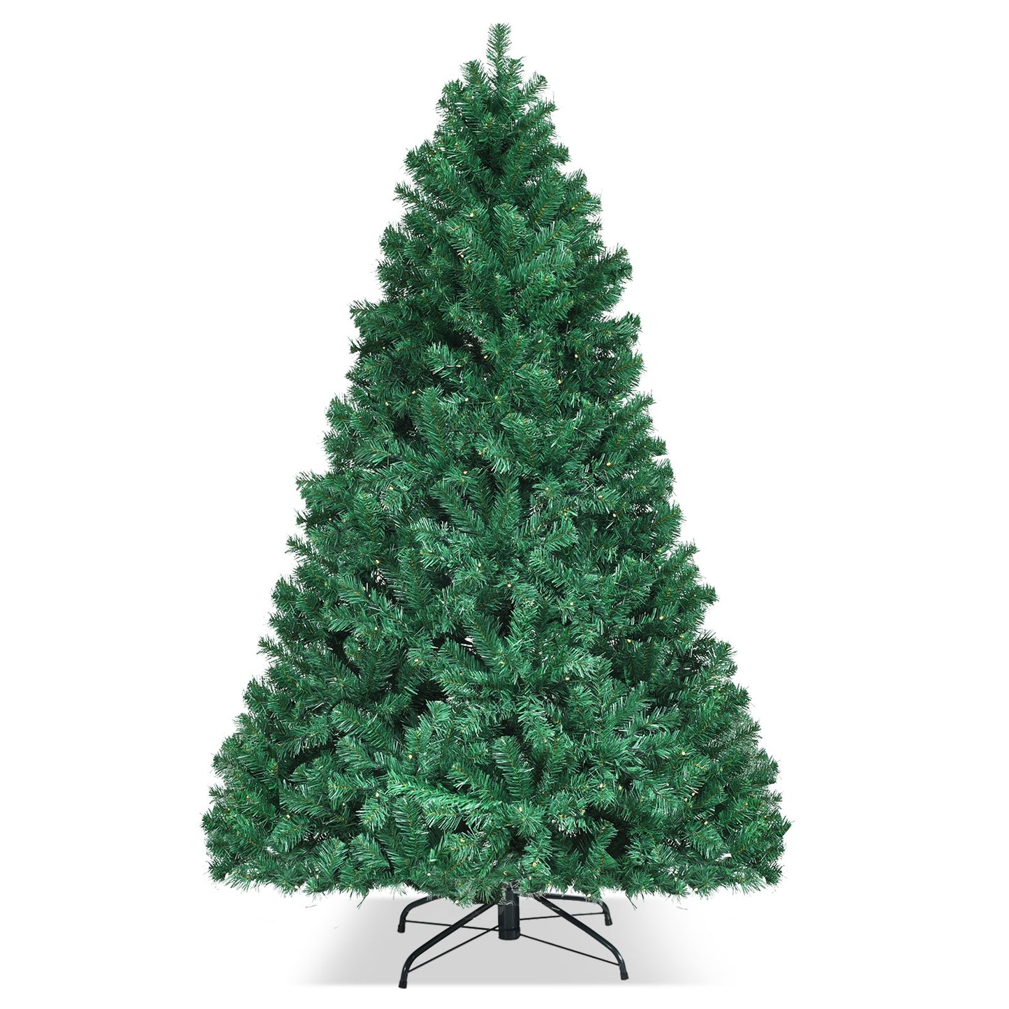 7 Ft PVC Artificial Christmas Tree With LED Lights, Green
