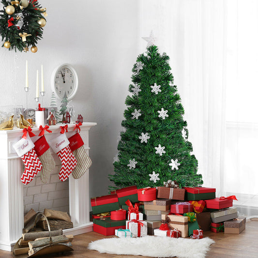 4/5/6 Feet LED Artificial Christmas Tree With Snowflakes, Green Christmas Tree Green at Gallery Canada