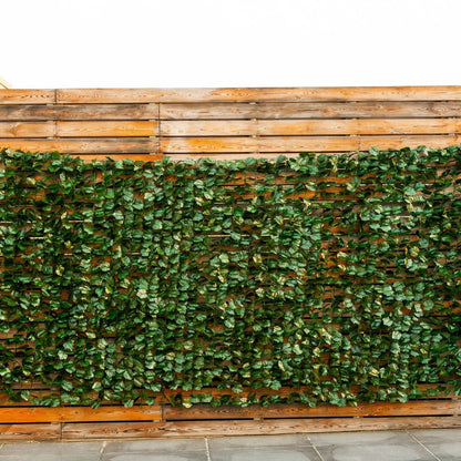 Faux Ivy Leaf Decorative Privacy Fence-40 x 95 Inch, Green at Gallery Canada