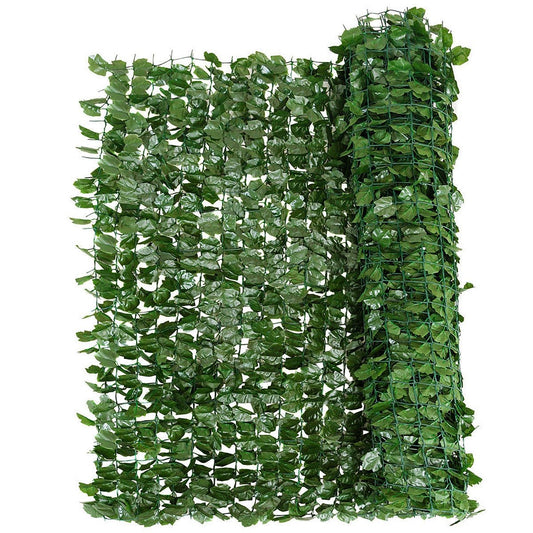 Faux Ivy Leaf Decorative Privacy Fence-59 x 118 Inch, Green