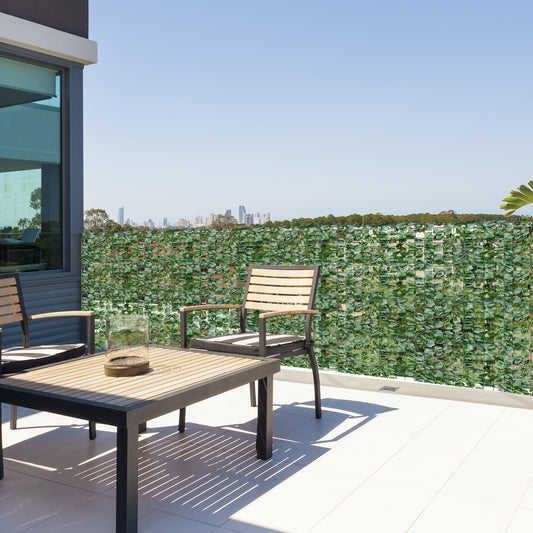 Faux Ivy Leaf Privacy Fence, 59 x 118 Inch, Green Decorative Fencing & Flooring Green at Gallery Canada