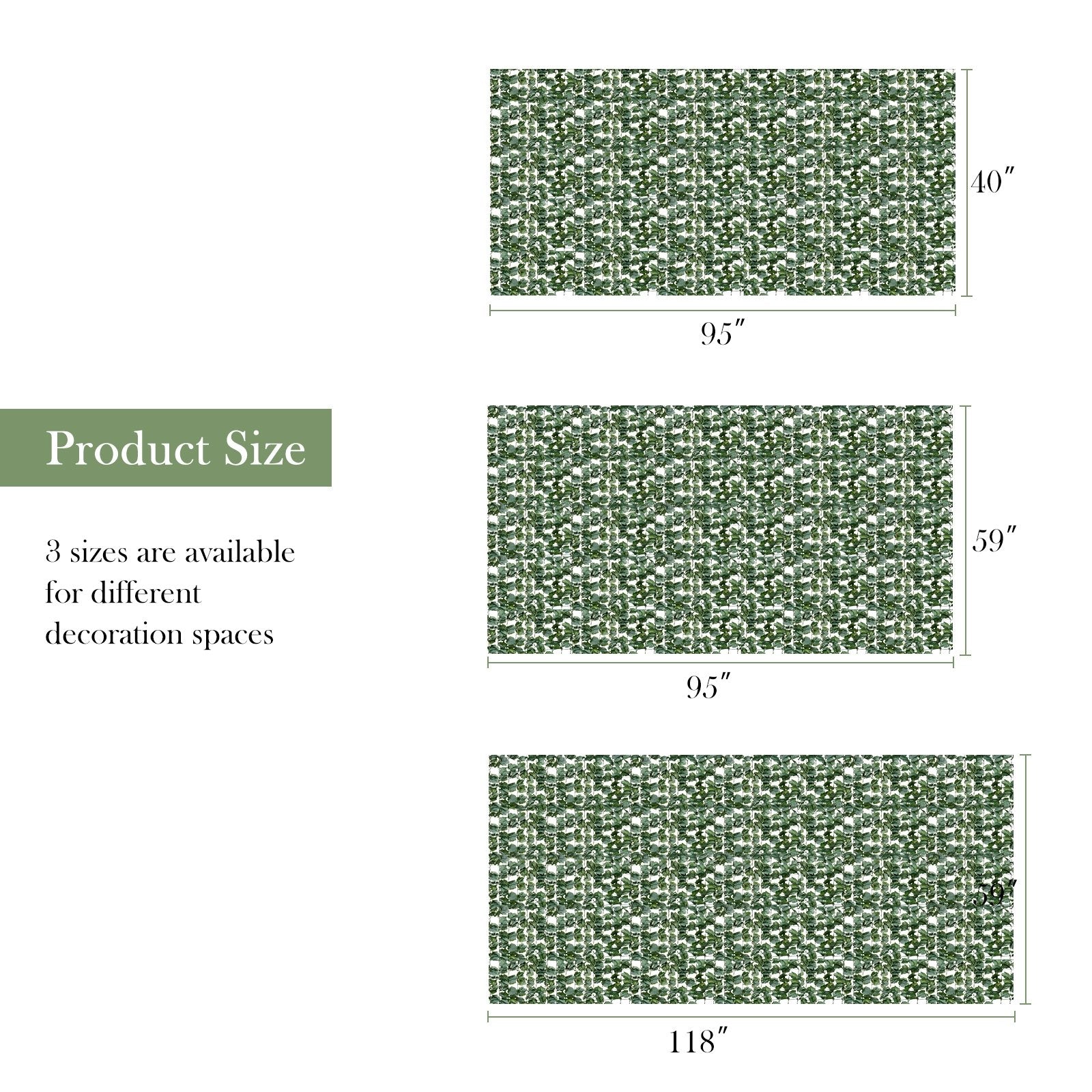 Faux Ivy Leaf Decorative Privacy Fence-59 x 118 Inch, Green at Gallery Canada