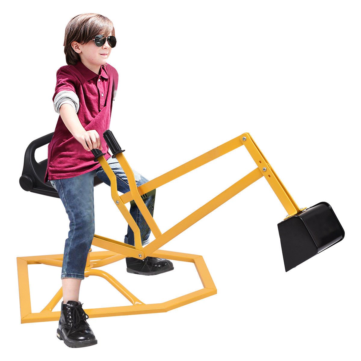 Heavy Duty Kid Ride-on Sand Digging Digger, Yellow at Gallery Canada