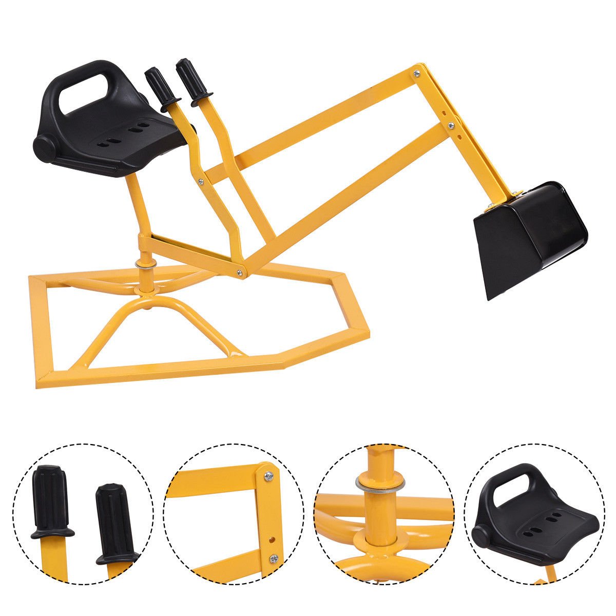 Heavy Duty Kid Ride-on Sand Digging Digger, Yellow at Gallery Canada