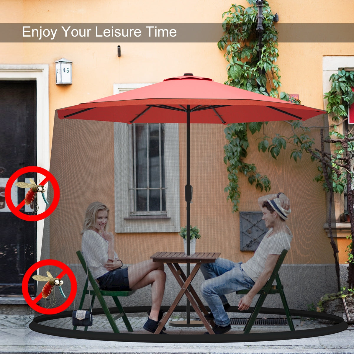 Outdoor Umbrella Table Screen, 9-10 Feet, Mosquito Bug Insect Net Outdoor Umbrellas at Gallery Canada
