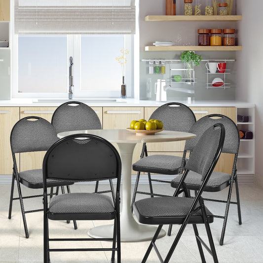 6 Pack Folding Chairs Portable Padded Office Kitchen Dining Chairs, Black Dining Chairs at Gallery Canada