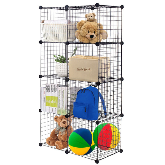 DIY 8 Cube Grid Wire Cube Shelves, Black Clothing & Closet Storage Black at Gallery Canada