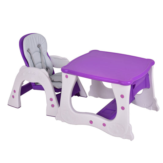 3 in 1 Convertible Play Table Seat Baby High Chair, Purple High Chairs Purple at Gallery Canada