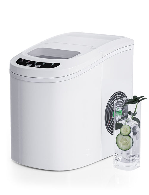 Mini Portable Compact Electric Ice Maker Machine, White
