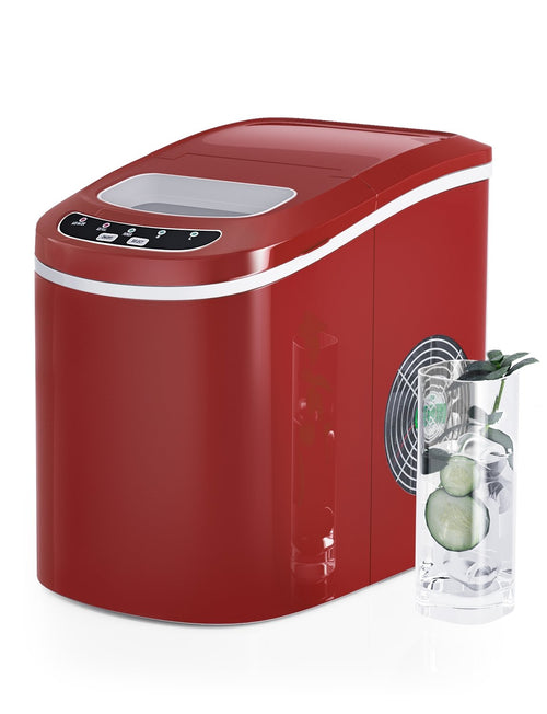 Mini Portable Compact Electric Ice Maker Machine, Red