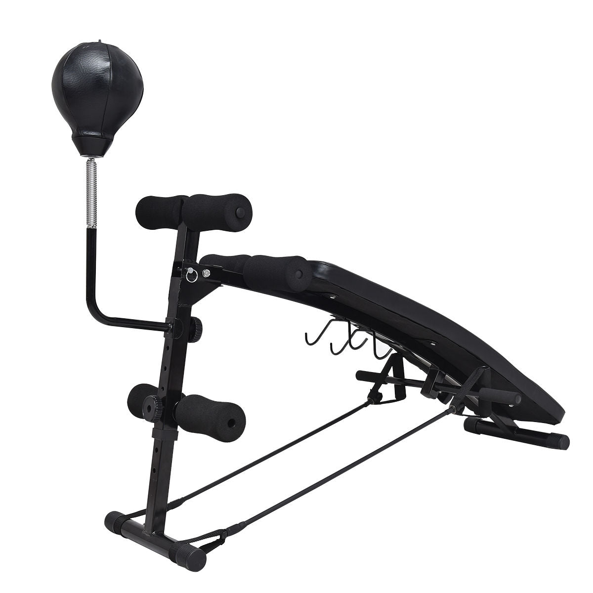 Adjustable Incline Curved Workout Fitness Sit Up Bench, Black Benches Racks & Bars at Gallery Canada