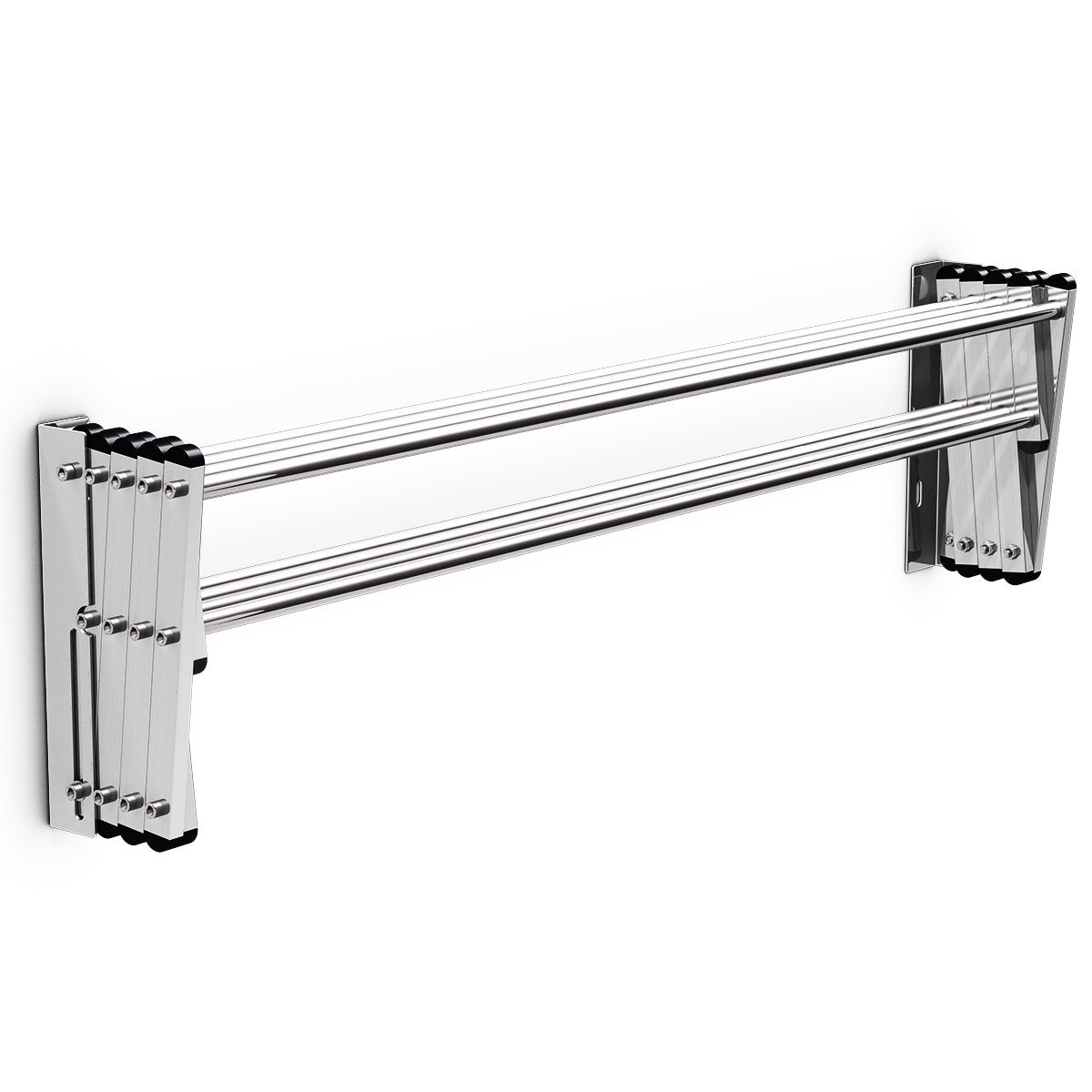 Stainless Wall Mounted Expandable Clothes Drying Towel Rack, Silver at Gallery Canada