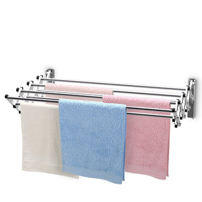Stainless Wall Mounted Expandable Clothes Drying Towel Rack, Silver at Gallery Canada