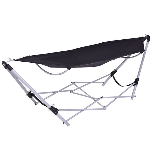 Portable Folding Steel Frame Hammock with Bag, Black at Gallery Canada