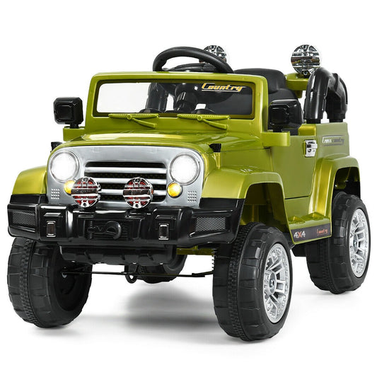 12 V Kids Ride on Truck with MP3 + LED Lights, Green at Gallery Canada