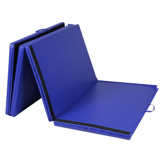 4 Feet x 10 Feet Thick Folding Panel Gymnastics Mat, Blue at Gallery Canada