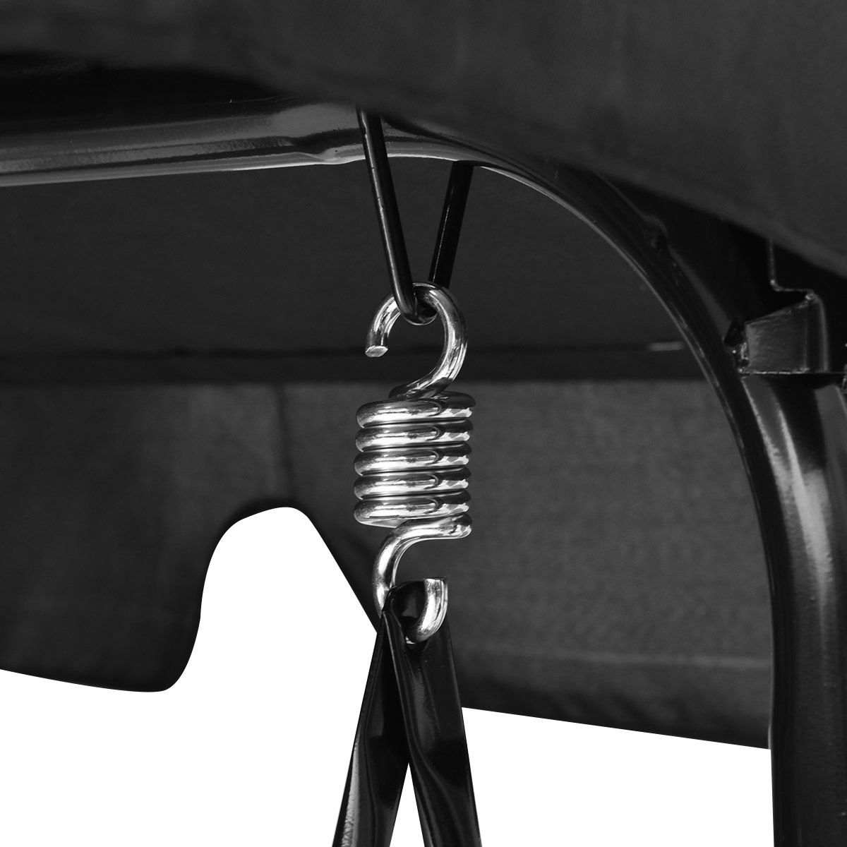Patio Swing Glider, Steel Frame, Cushioned Loveseat, Black Porch Swings at Gallery Canada