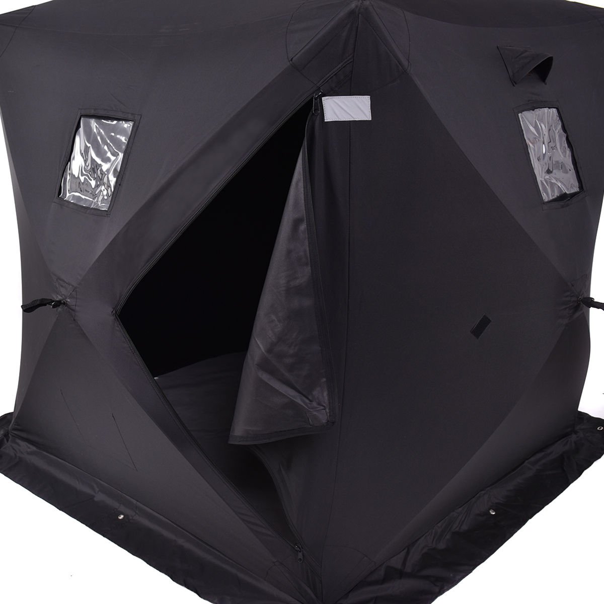 2-Person Outdoor Portable Ice Fishing Shelter Tent, Black