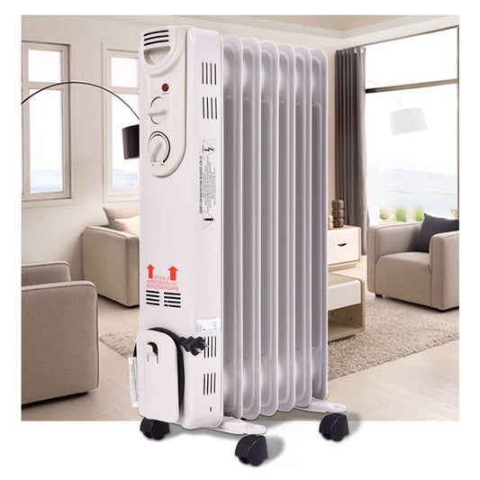 1500 W Electric Portable Oil Filled Radiator Space Heater with 3 Heat Settings Space Heaters White at Gallery Canada