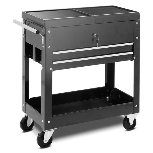 Rolling Mechanics Tool Cart Slide Top Utility Storage Cabinet Organizer 2 Drawers, Black at Gallery Canada