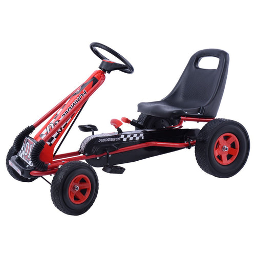4 Wheels Kids Ride On Pedal Powered Bike Go Kart Racer Car Outdoor Play Toy, Red