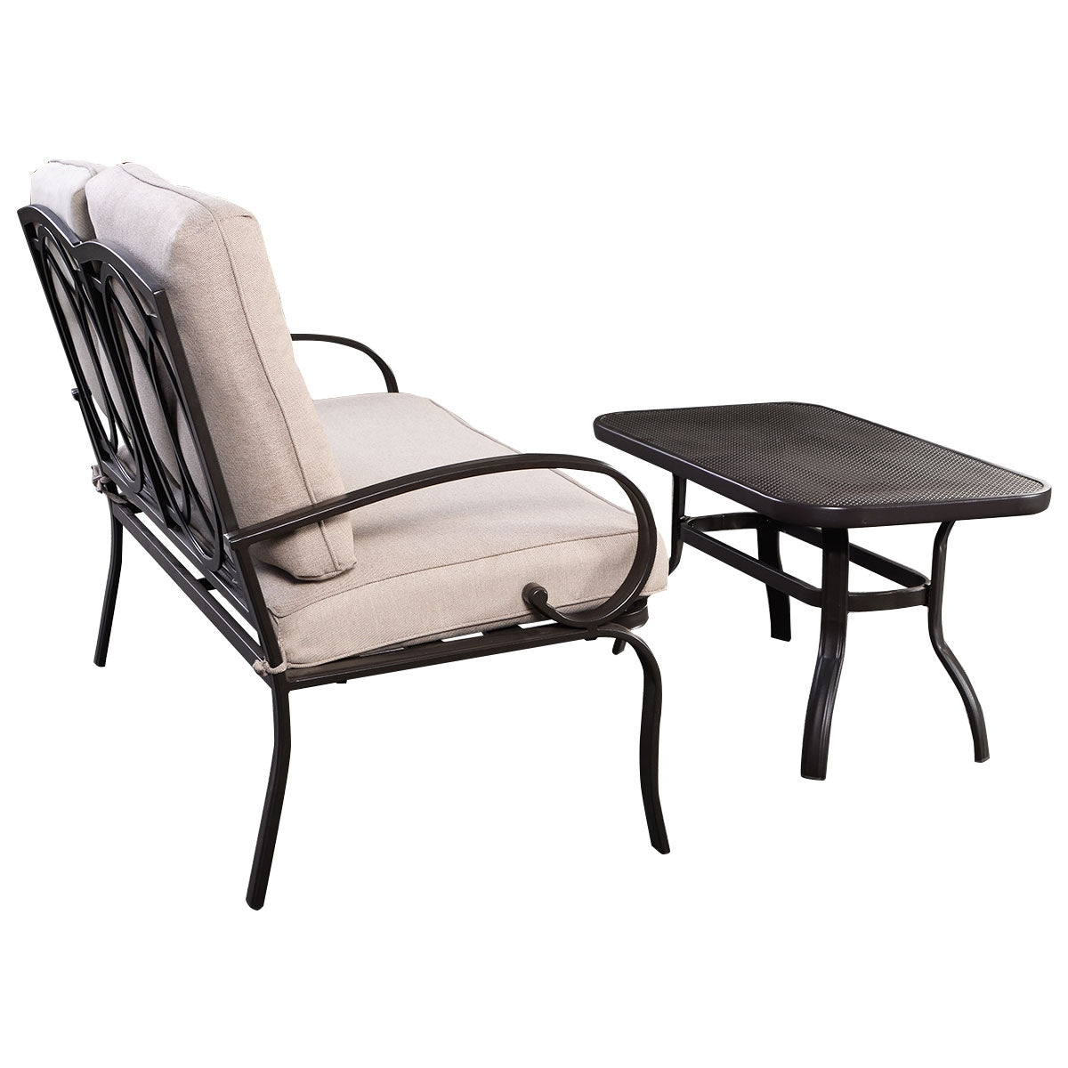 Patio Outdoor Cushioned Coffee Table Seat, 2 Pieces, Beige Patio Conversation Sets at Gallery Canada