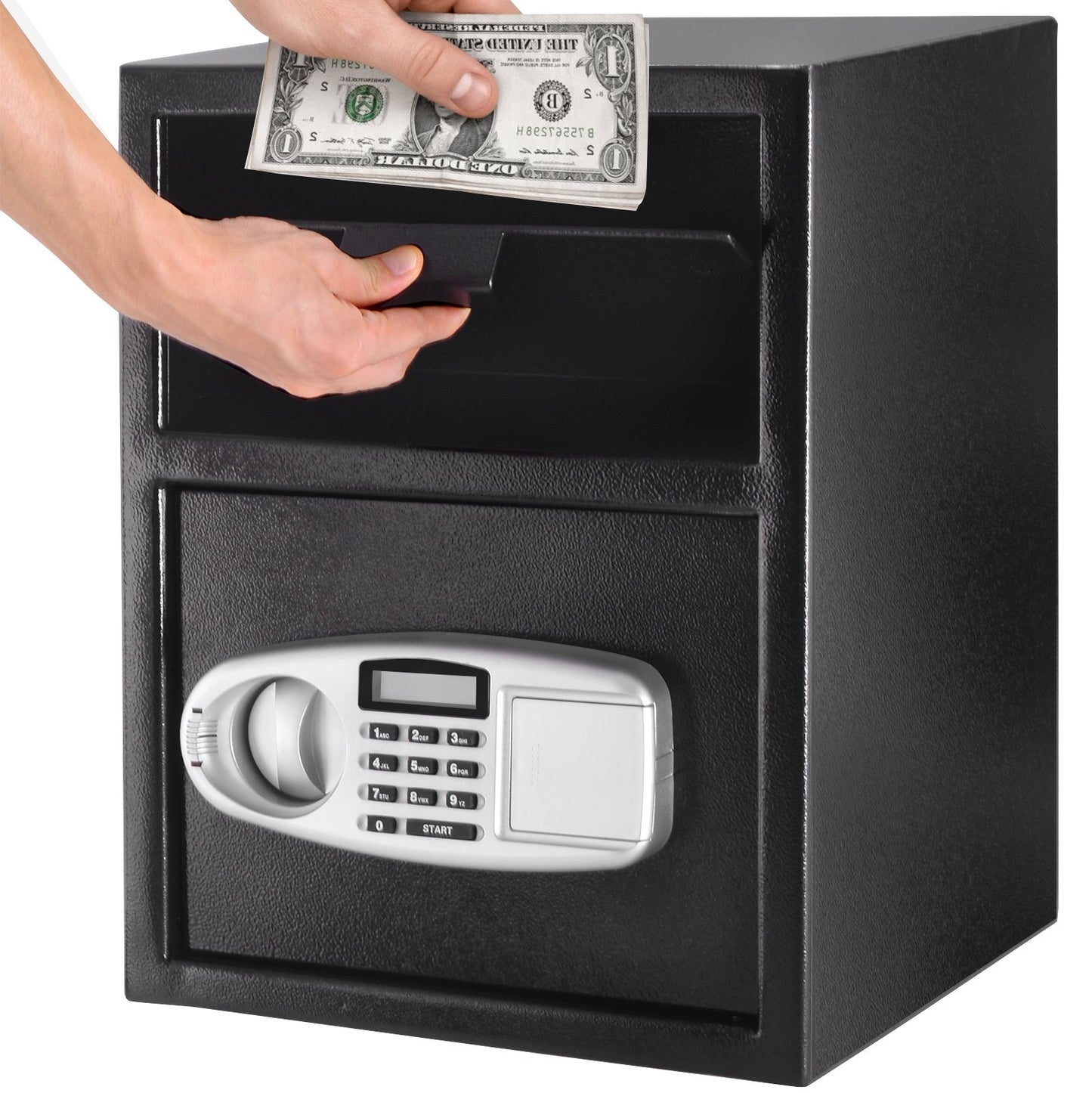 Digital Deposit Safe Box Depository with Front Drop for Jewelry and Cash, Black - Gallery Canada