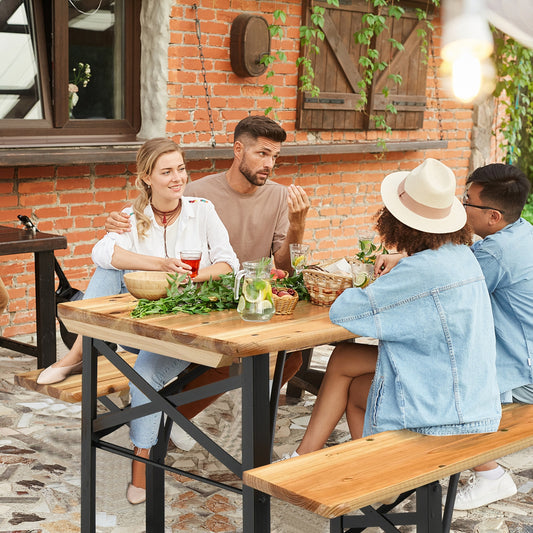 3 Piece Folding Wooden Picnic Table Bench Set Patio Tables Options at Gallery Canada