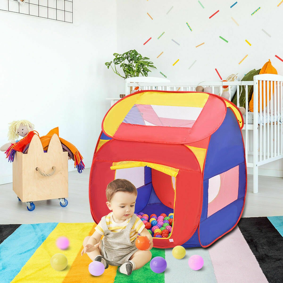 Portable Kid Play House Toy Tent with 100 Balls, Multicolor at Gallery Canada