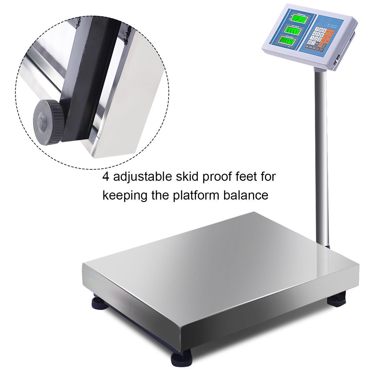 660 lbs Weight Computing Digital Floor Platform Scale, White