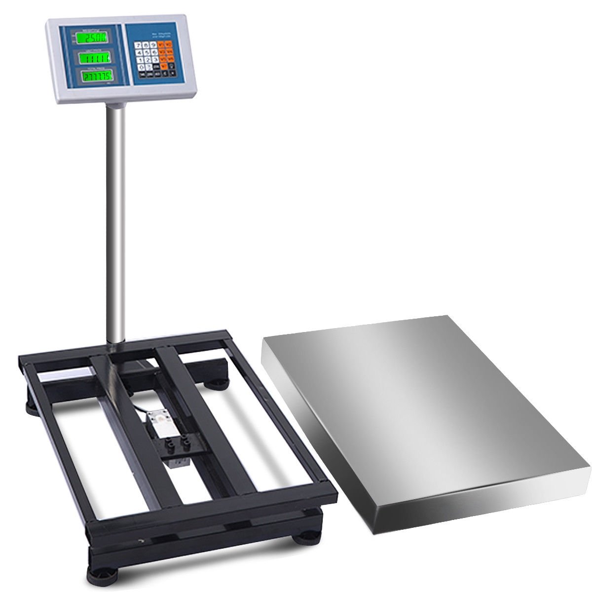 660 lbs Weight Computing Digital Floor Platform Scale, White - Gallery Canada