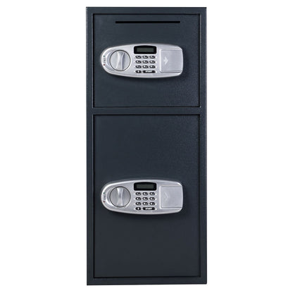 Digital Safe Box with 2 Doors, Black