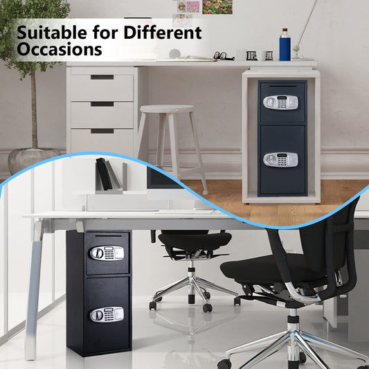 Digital Safe Box, 2 Doors, Black Safe Box Black at Gallery Canada