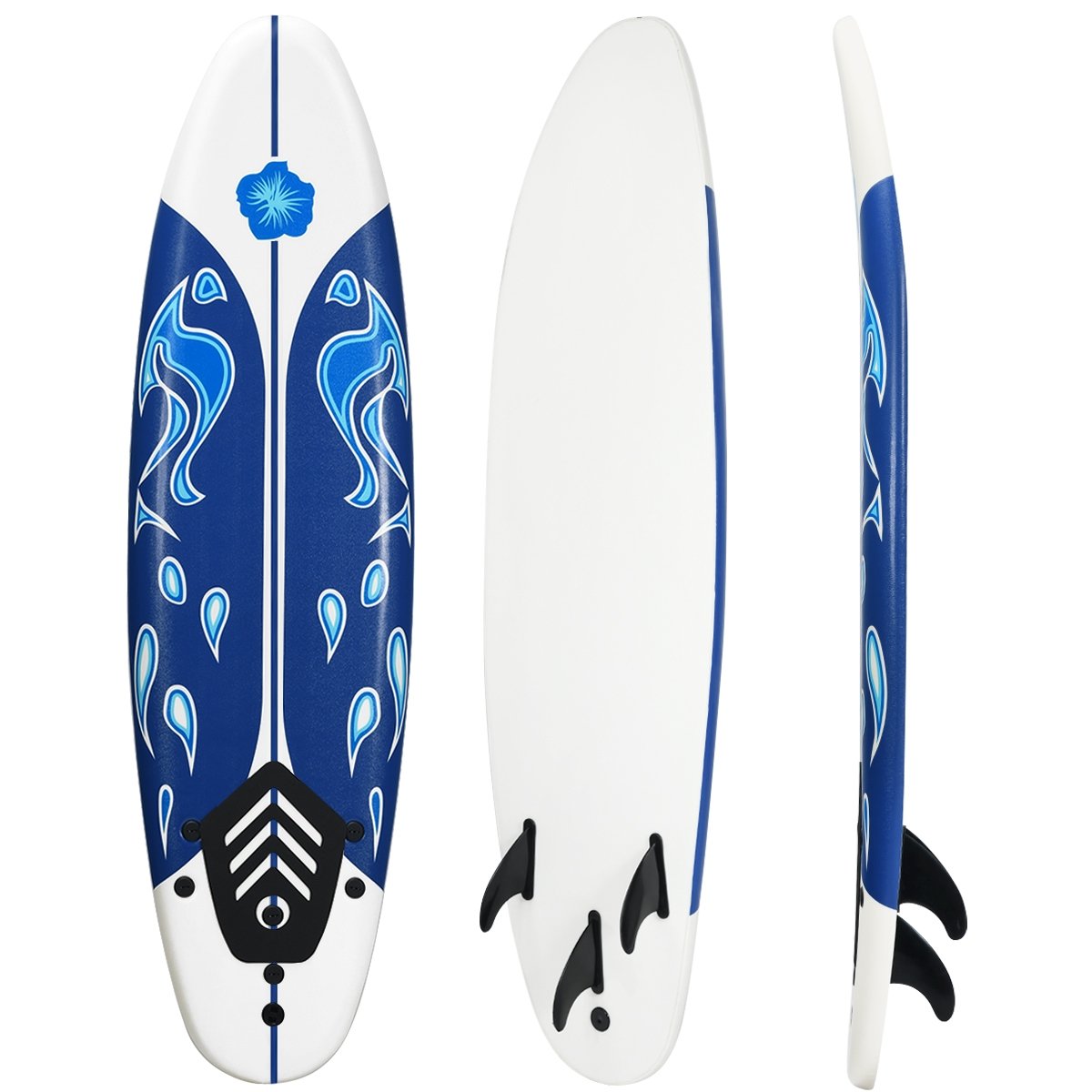6 Feet Surf Foamie Boards Surfing Beach Surfboard, White - Gallery Canada