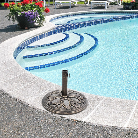 23-lbs 17 3/4 Inch Round Umbrella Base Stand, Bronze Outdoor Umbrella Bases Bronze at Gallery Canada