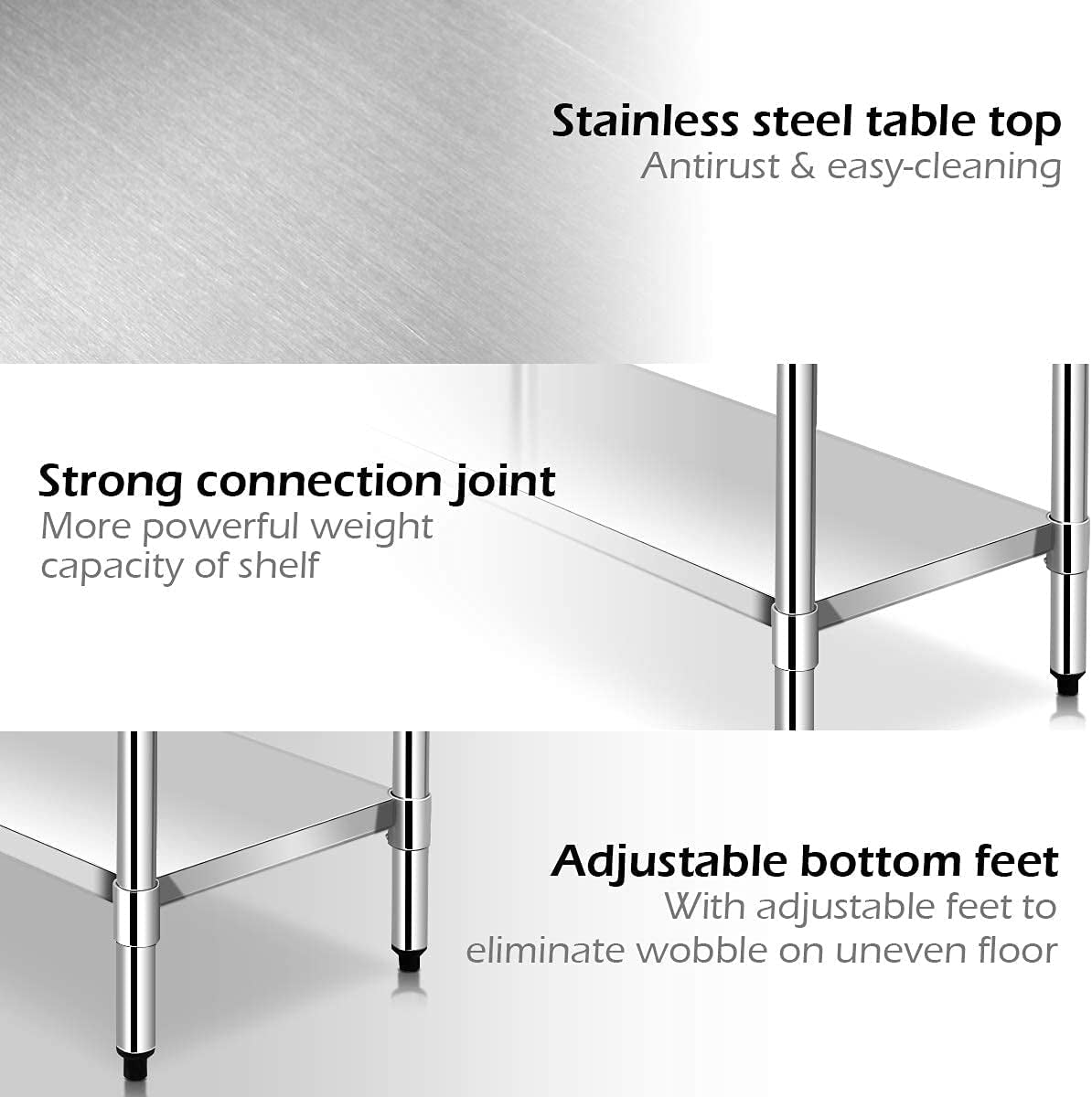 24 x 36 Inch Stainless Steel Commercial Prep Table, Silver Kitchen Tools at Gallery Canada