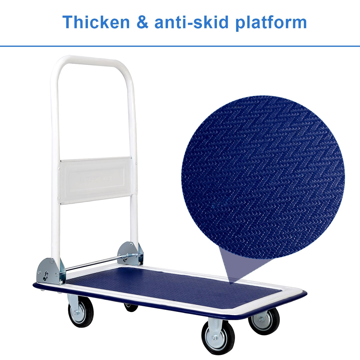 330 lbs Platform Cart Dolly Foldable Warehouse Push Hand Truck, Light Blue Garages at Gallery Canada