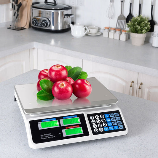 Electronic Price Computing Scale, 66 lbs, LCD Screen Display, Silver Kitchen Tools Silver at Gallery Canada