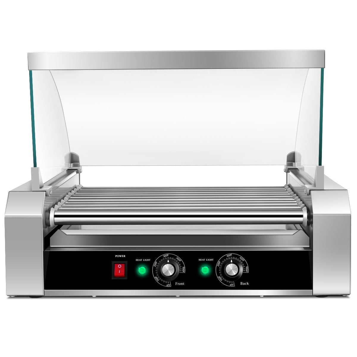 Stainless Steel Commercial 11 Roller Grill and 30 Hot Dog Cooker Machine, Silver at Gallery Canada