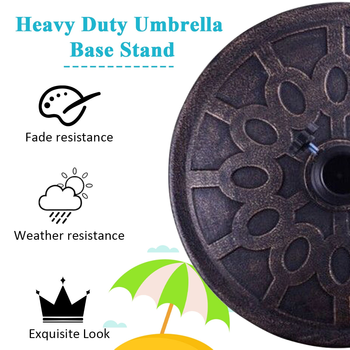 30lbs 18 Inch Heavy Duty Outdoor Patio Umbrella Base, Bronze Outdoor Umbrella Bases at Gallery Canada