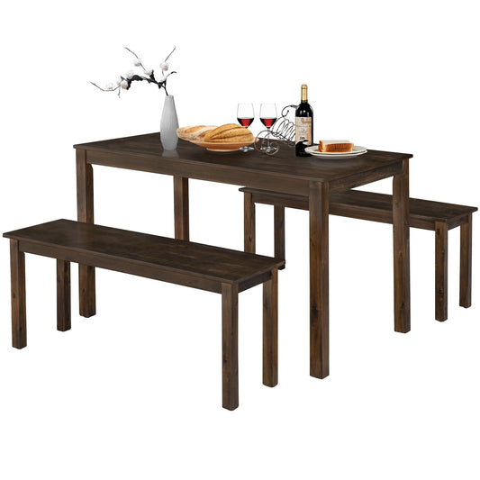 3 Pieces Modern Studio Collection Table Dining Set, Coffee