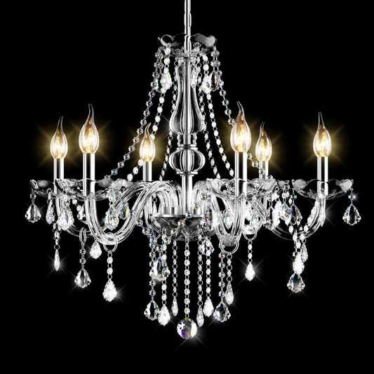 Elegant Crystal Chandelier Ceiling Light, Transparent