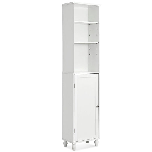 Bathroom Tower Storage Shelving Display Cabinet, White at Gallery Canada