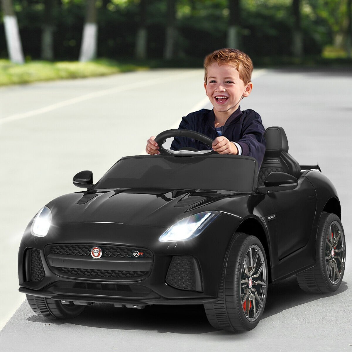 12V Jaguar F-Type SVR Licensed Kids Ride On Car, Black