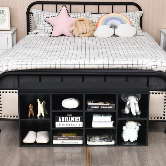 10-Cube Organizer, Padded Shoe Storage Bench, Black Shoe Racks & Storage Benches Black at Gallery Canada