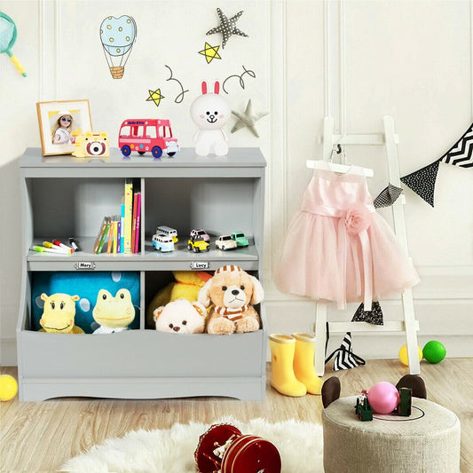 3-Tier Kids Bookcase Storage Organizer, Gray Kids Storage Gray at Gallery Canada