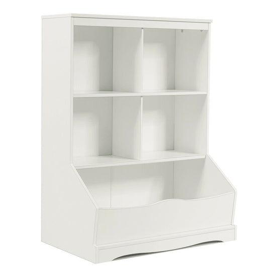 3-Tier Children's Multi-Functional Bookcase Toy Storage Bin Floor Cabinet, White at Gallery Canada