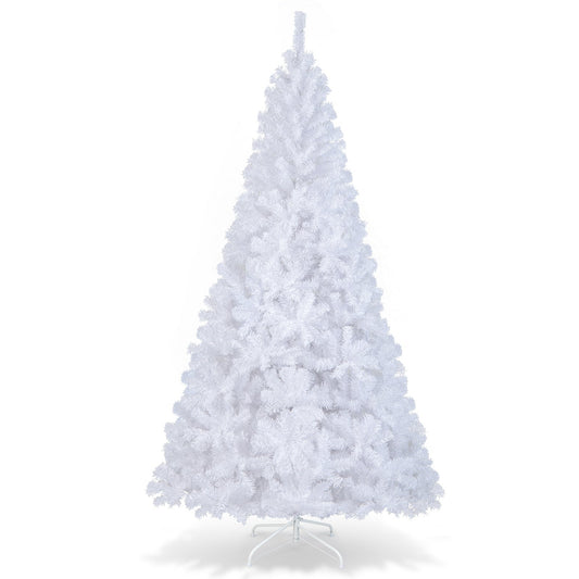 8 ft White Christmas Tree with Solid Metal Stand-8 ft, White - Gallery Canada